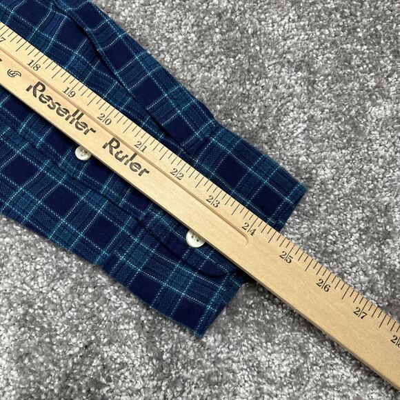 Jachs Flannel Shirt Mens Medium Button Down Plaid Soft Stretch Blue NWT - Picture 14 of 14